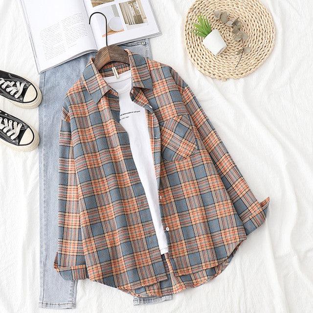 Plaid Shirts Womens Blouses And Tops Long Sleeve Female Casual Print Shirts Loose Checked Lady Outwear Spring News 2022 - Encouraging The Truth Organization