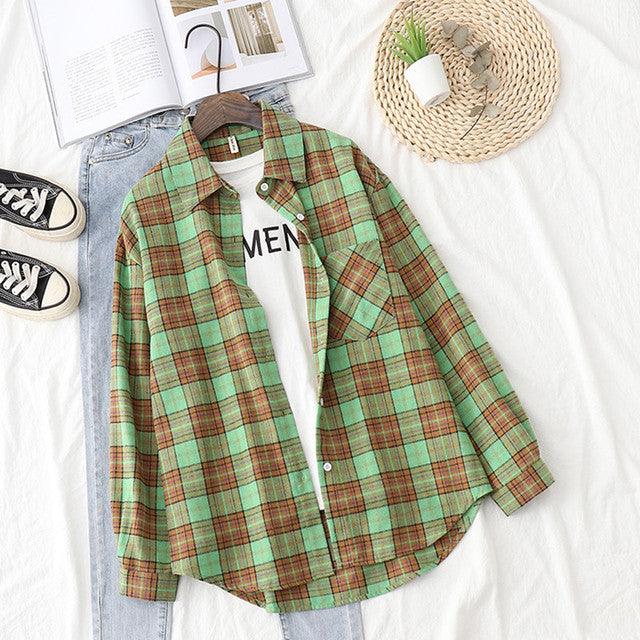 Plaid Shirts Womens Blouses And Tops Long Sleeve Female Casual Print Shirts Loose Checked Lady Outwear Spring News 2022 - Encouraging The Truth Organization