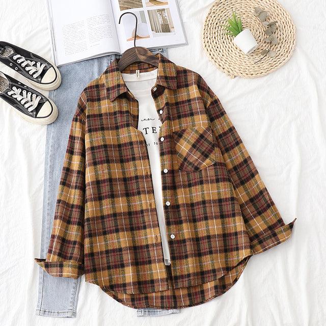 Plaid Shirts Womens Blouses And Tops Long Sleeve Female Casual Print Shirts Loose Checked Lady Outwear Spring News 2022 - Encouraging The Truth Organization