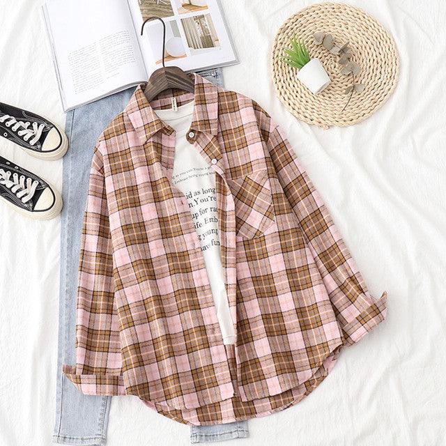 Plaid Shirts Womens Blouses And Tops Long Sleeve Female Casual Print Shirts Loose Checked Lady Outwear Spring News 2022 - Encouraging The Truth Organization