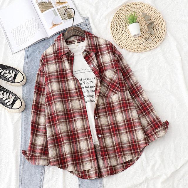 Plaid Shirts Womens Blouses And Tops Long Sleeve Female Casual Print Shirts Loose Checked Lady Outwear Spring News 2022 - Encouraging The Truth Organization