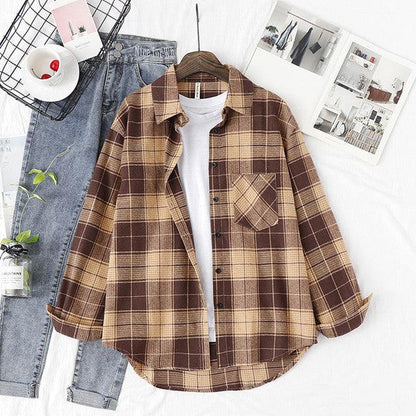 Plaid Shirts Womens Blouses And Tops Long Sleeve Female Casual Print Shirts Loose Checked Lady Outwear Spring News 2022 - Encouraging The Truth Organization