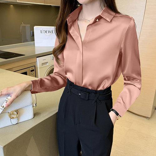 Silk Women&#39;s Shirt Long Sleeve Fashion Woman Blouses 2022 Satin Top Female Shirts and Blouse Basic Ladies Tops OL Women Clothing - Encouraging The Truth Organization