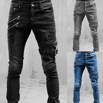 Straight Jeans Men High Waist Jean Spring Summer Boyfriend Jeans Streetwear Skinny Cacual Designer Long Denim Pants Trousers - Encouraging The Truth Organization