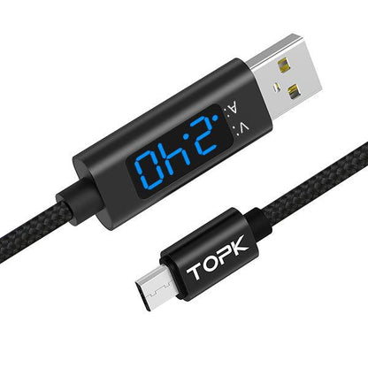 TOPK AC27 Micro USB Cable &amp; USB Type C Cable 3A for Samsung Xiaomi Fast Charging USB C With Digital Display Mobile Phone Cable - Encouraging The Truth Organization