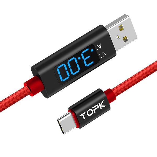 TOPK AC27 Micro USB Cable &amp; USB Type C Cable 3A for Samsung Xiaomi Fast Charging USB C With Digital Display Mobile Phone Cable - Encouraging The Truth Organization