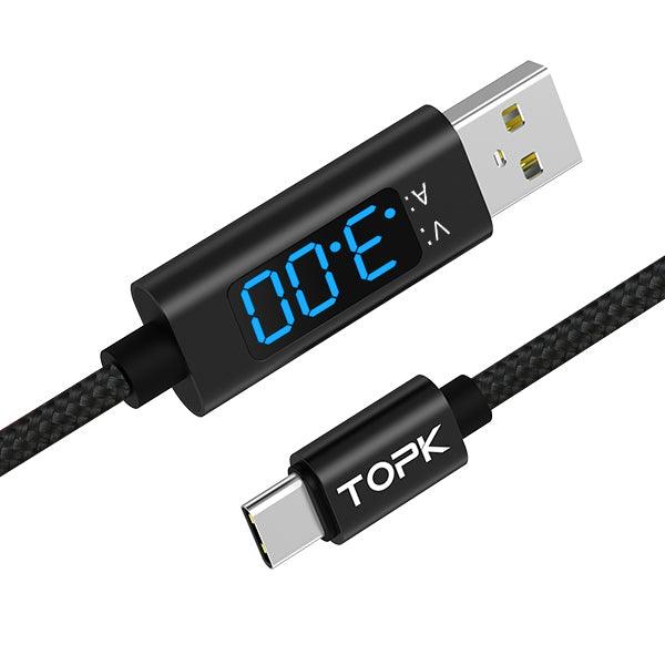 TOPK AC27 Micro USB Cable &amp; USB Type C Cable 3A for Samsung Xiaomi Fast Charging USB C With Digital Display Mobile Phone Cable - Encouraging The Truth Organization