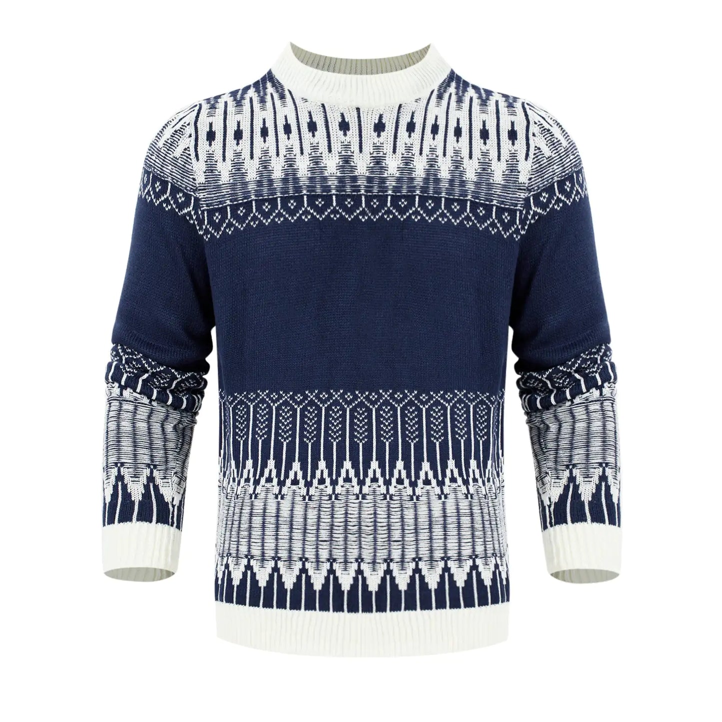 Men's Crewneck Fair Isle Pullover Sweater - Unisex Knitted