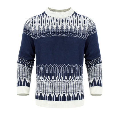Men's Crewneck Fair Isle Pullover Sweater - Unisex Knitted