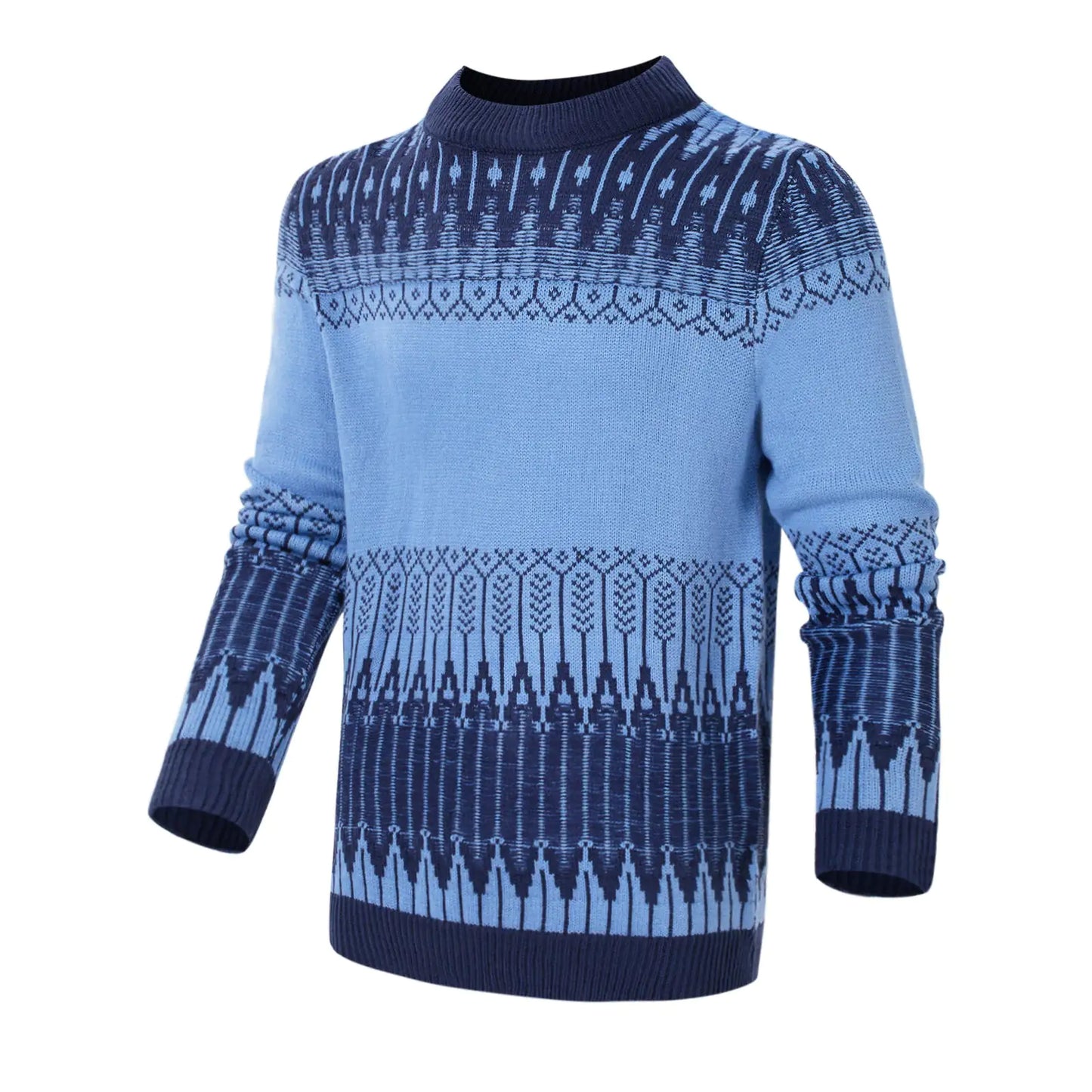 Men's Crewneck Fair Isle Pullover Sweater - Unisex Knitted