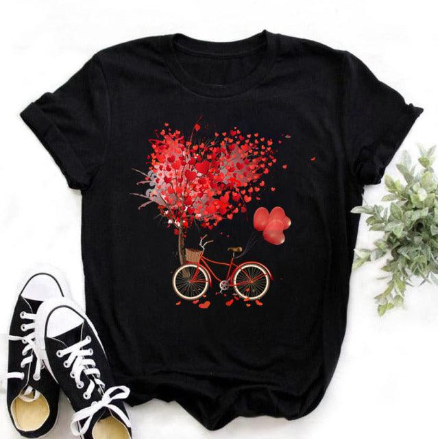 Woman Butterfly Tree Print Harajuku Summer Tshirts Casual Round Neck Short Slee Top Tee Shirt Women Black T-shirt Drop Ship - Encouraging The Truth Organization