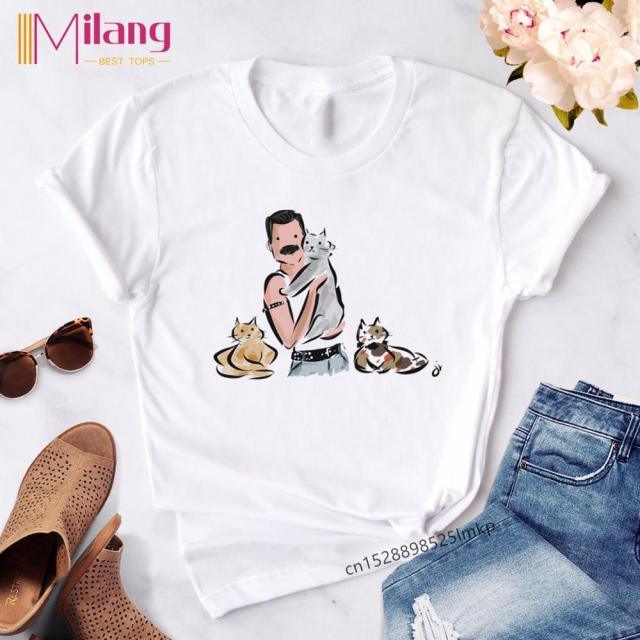 Women Freddie Mercury The Queen Band Black T-shirts Female Short Sleeve Tees 2020 Summer Brand Rock Clothing Girl Tops - Encouraging The Truth Organization