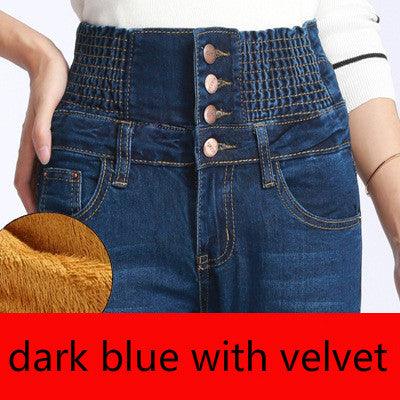 Womens Winter Jeans High Waist Skinny Pants Fleece /no velvet Elastic Waist Jeggings Casual Plus Size Jeans For Women Warm Jeans - Encouraging The Truth Organization