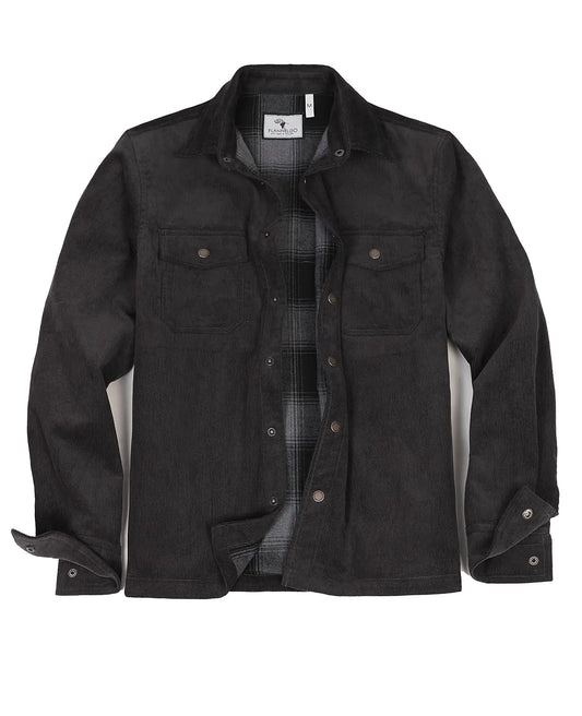 ZENTHACE Corduroy Shirt Jacket – Flannel Lined Vintage Shacket